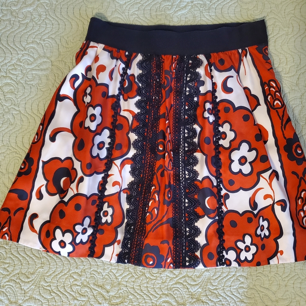 Leifsdottir Mini Silk Skirt Floral Size 2